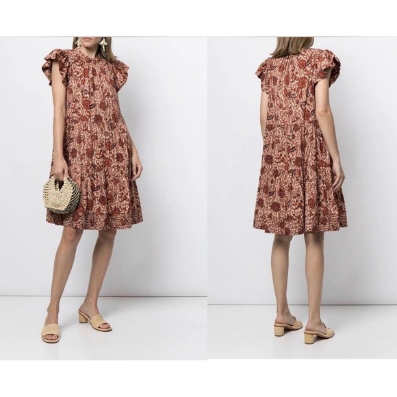 Ulla Johnson Dresses & Skirts - Ulla Johnson Kasim Floral Print Knee-Length Dress Size 6 Pockets Quilted‎ Hem